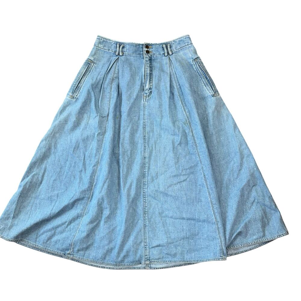 VTG Y2K Long Midi Denim Western Skirt Women's 30 Cowgirl Prairie  Cottagecore
